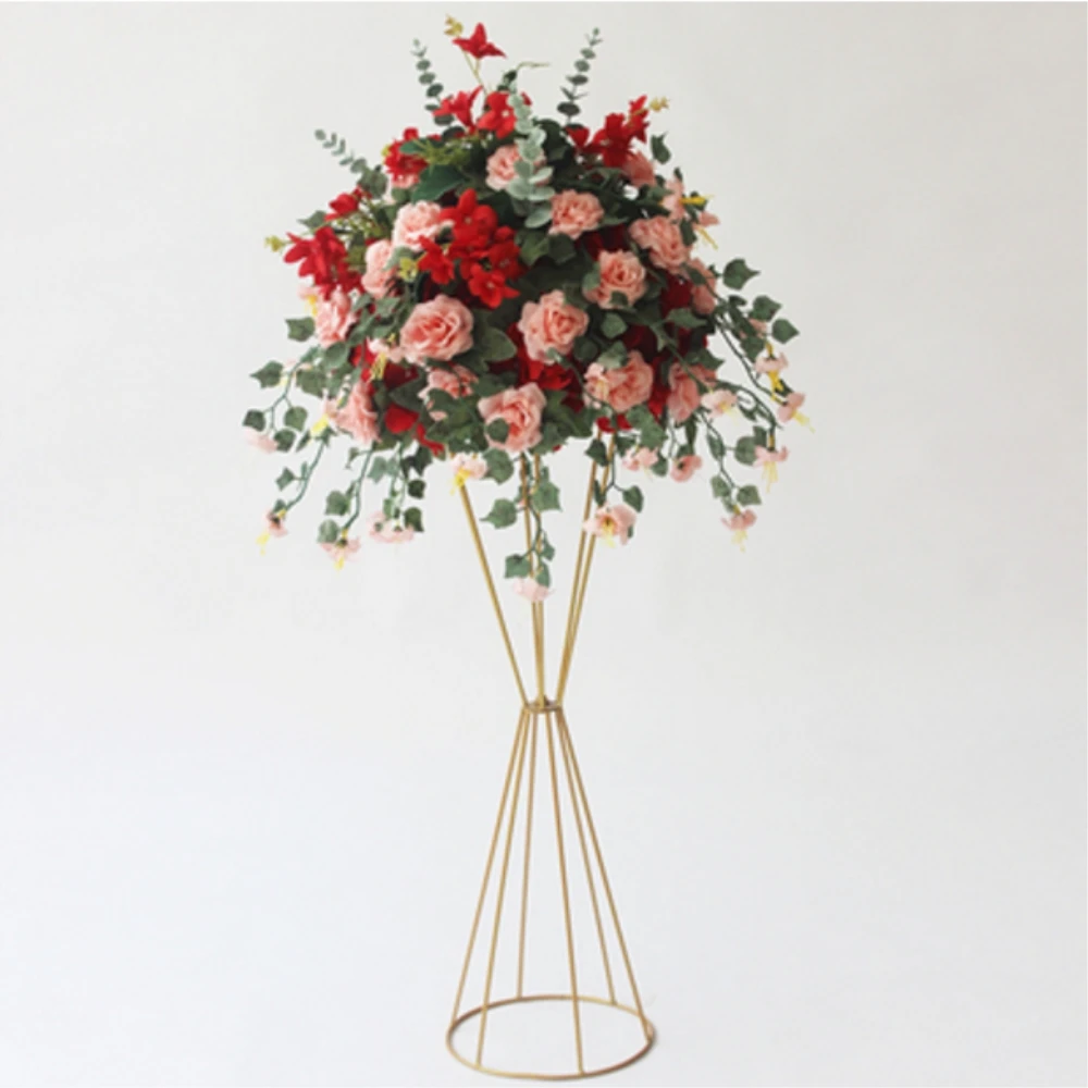 Artificial Silk Flower Ball Flower Rack For Wedding Centerpiece Home Room Decoration Party Supplies DIY Craft Flower 7 Color