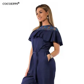 

2019 new summer fashion plus size jumpsuit casual party Rompers women Lace Up Jumpsuits Large sizes bodysuit Playsuit Clothing