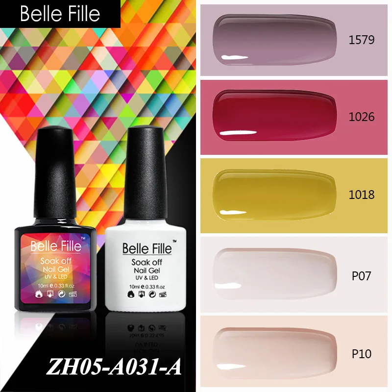 

Belle Fille 10ml Nude Brown Red Orange White Color Beige Varnish Soak Off Nail Gel Polish Nagellack Vernis Semi Permanent Makeup