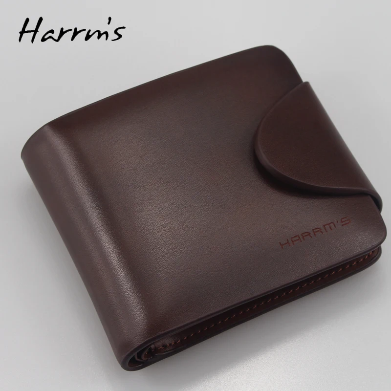 Harrms brand 2016 Men's vertical short style cowhide men wallets short design male genuine leather wallets carteira