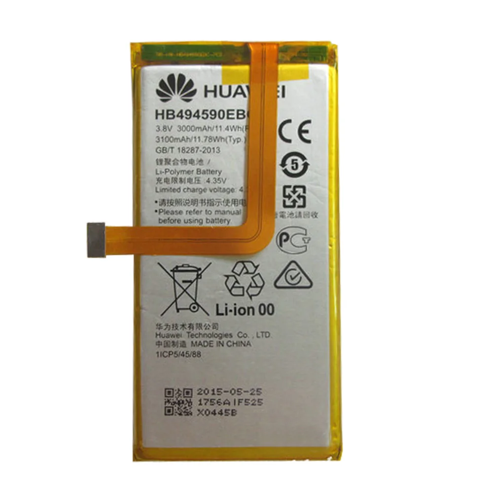 

100% Original HB494590EBC 3000mAh Rechargeable For Huawei Honor 7 Glory PLK-TL01H ATH-AL00 PLK-AL10 Phone Battery