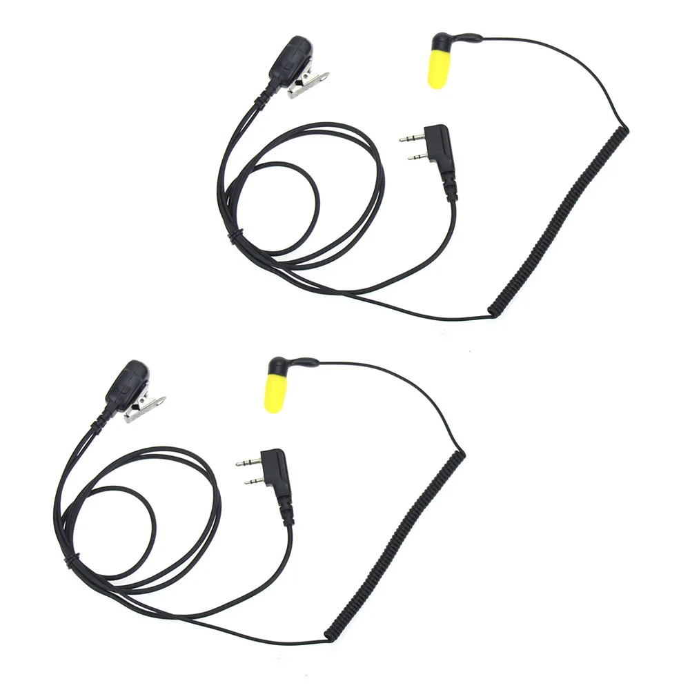 Универсальные K Plug Walkie Talkie наушники эластичные двухсторонние радио наушники гарнитура 2 Pin PTT для kenwood Baofeng BF-UV5R BF-888S - Цвет: 2 Pcs