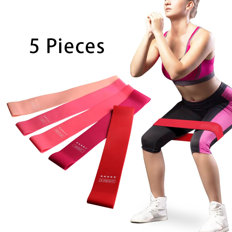 

5PCS Resistance Bands Set Fitness Set Rubber Loop Bands Yoga Fitness Gum Expander Strength Training Workout Sport Elastic Band