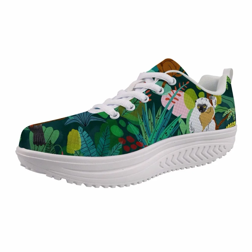 

Women Female Casual Slimming Wedge Swing Shoes Platform Height Increasing Toning Sneakers Artist Painting Print Henri Rousseau