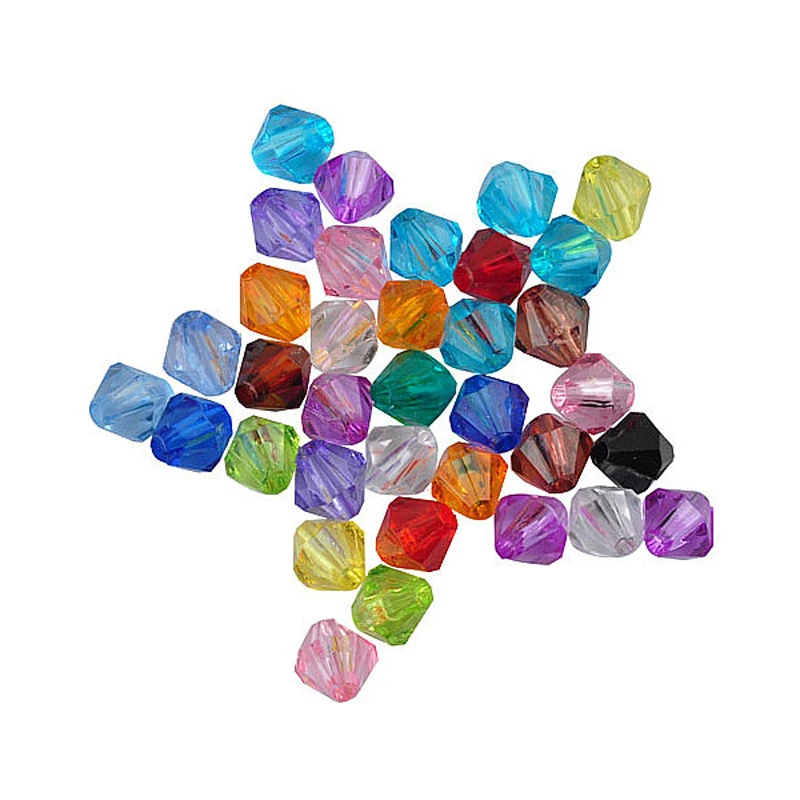

Sale Acrylic Colorful White Clear Colorful Faceted Bicone Space Loose Beads DIY Bracelet Necklace 4/6/8/10mm500/300/100/50pcs