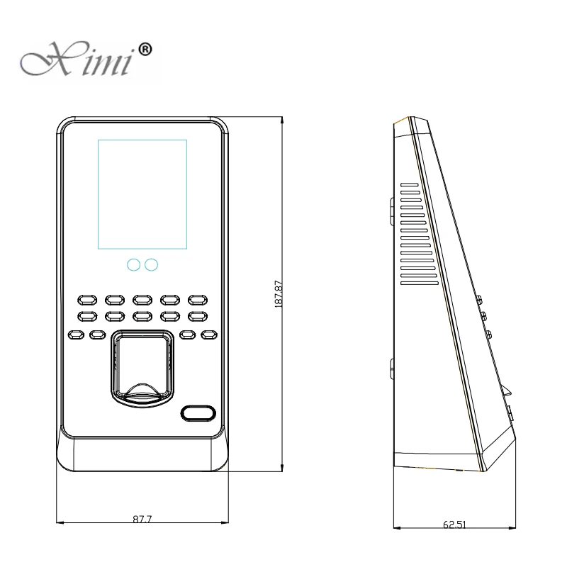 ZK Multibio800 TCP/IP USB лицевая система контроля допуска к двери и посещаемости времени с