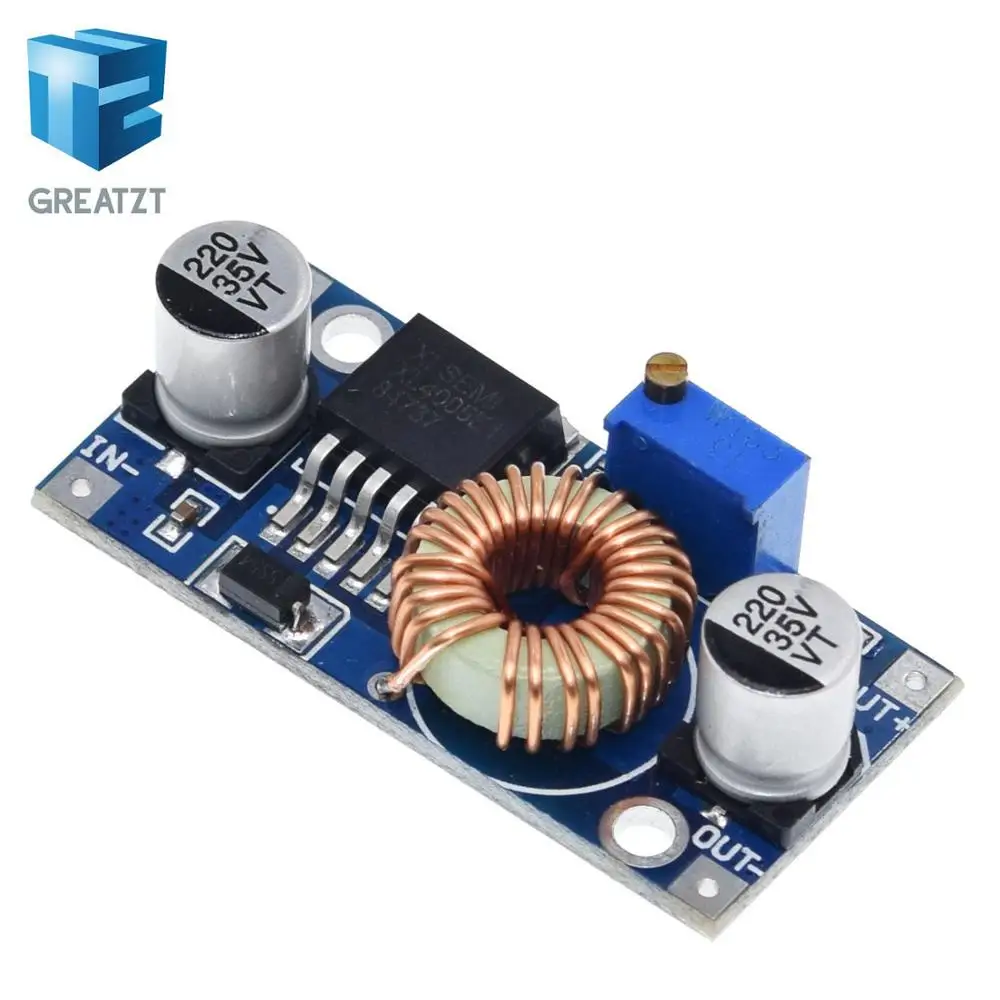 Free shipping!1pcs XL4005 DSN5000 Beyond LM2596 DC adjustable step down 5A power Supply module Large current power|step-down 5a|power supplylm2596