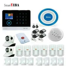 SmartYIBA wireless wifi gsm alarm system TFT display door sensor home security alarm systems Wired Siren with HD IP camera