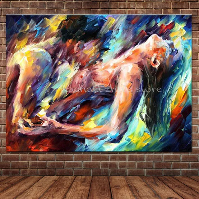 hand painted abstract figure