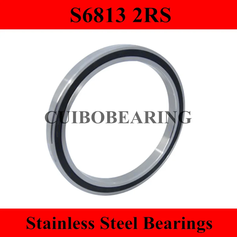 ФОТО 2PCS S6813 2RS  Stainless Steel Shielded Miniature Ball Bearings S61813 size:65*85*10mm
