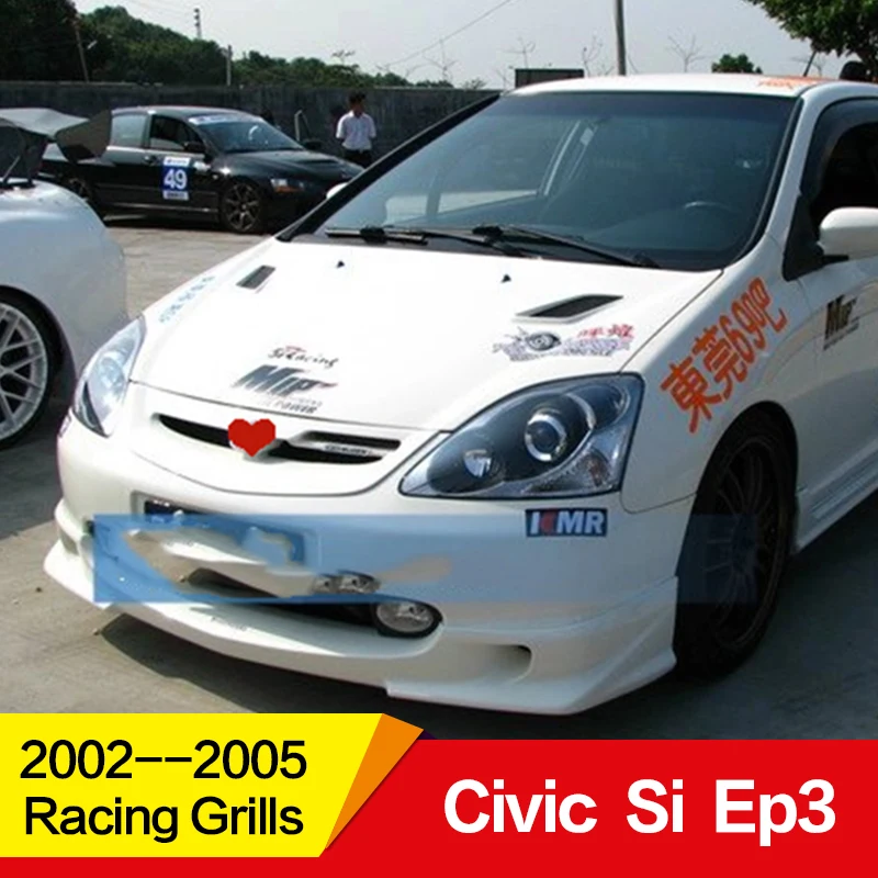 

Use for Honda civic si ep3 Racing Grills 2002 03 04 05 Year 7th generation Refitt Front Center Grille Cover Accessories