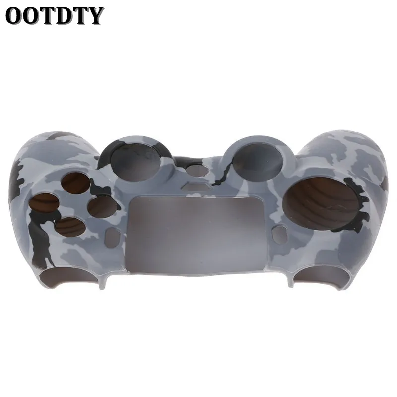 3-In-1 Anti-Slip Camouflage Soft Silicone Cover Skin Case+ 2 Thumbsticks Grips For Sony PS4 Pro Slim Controller