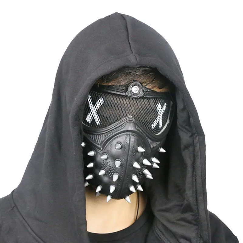 Black Watch Dogs Mask Soft PVC for Halloween Party Prop Game Cosplay