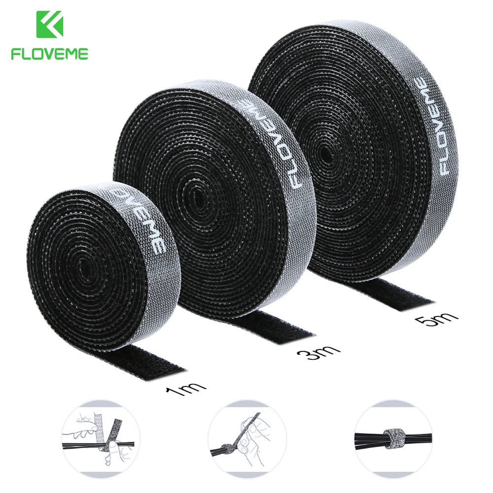 FLOVEME 1/3/5M Cable Organizer Wire Winder Protector For iPhone/Micro USB/Type C USB Charger Cable Earphone Holder Management
