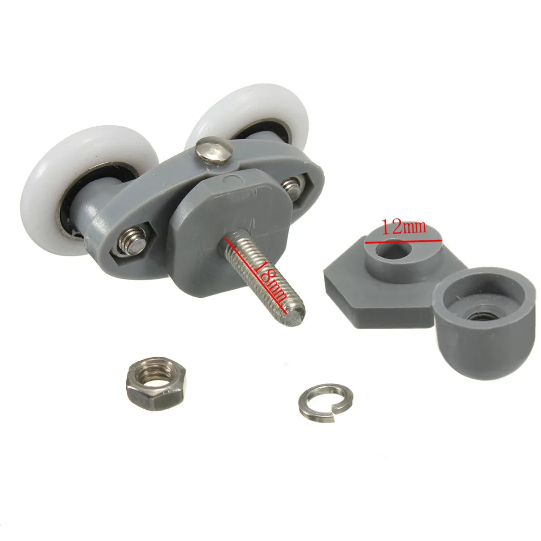 High Quality 4pcs/set Twin Shower Door Rollers Bathroom Door Runners Sliders  Wheels Zinc Alloy 20mm/23mm Mayitr