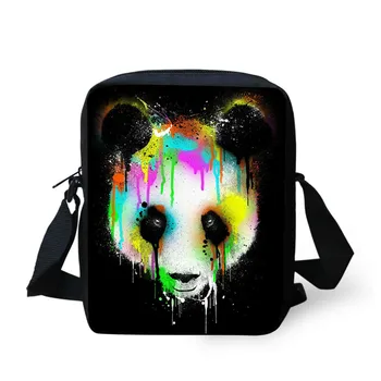 

ThiKin Colorful Printing Animal Panda Messenger Bag for Women Casual Mini Cross Body Shoulder Bag Small Handbag Phone Bag