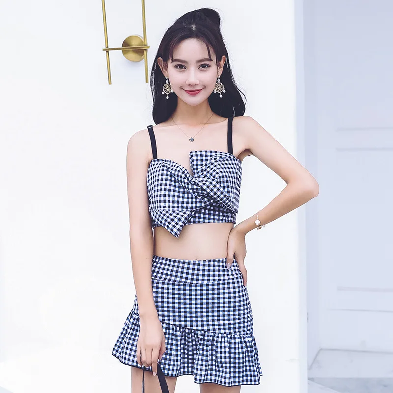 

Beach Swimwear Womens Swimsuit Brand Tankini Bikinis Swimming Suit For Women New 2019 Dress Sexy Bubble Solid Polyester Sierra