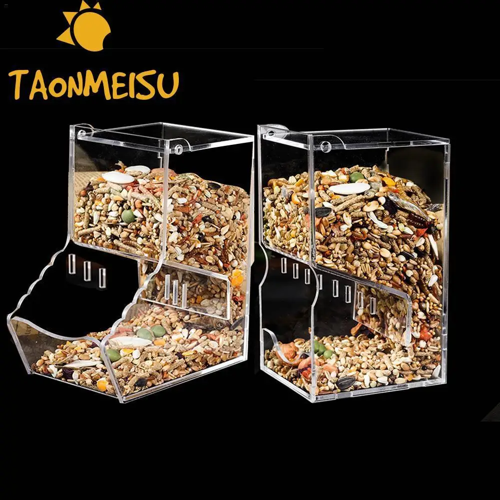 

High quqlity Hot Clear Acrylic Pet Parrot Bird Automatic Cage Feeder Pets Birds Garden Feeders Hanging Suction For Pet Bird