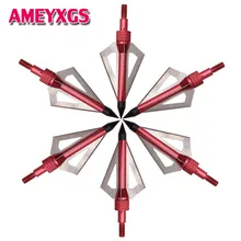 

6Pcs 3 Fixed Blade Arrowhead Hunting Broadhads Target Practice 100 Grain Arrow Head Bow And Arrow Shooting Archery Accessories