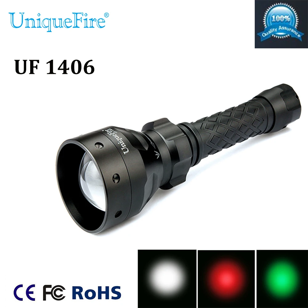

Free Shipping High-Quality Portable UF-1406 XRE Flashlight Green /Red LED Light Waterproof 3 Mode For Outdoor Ship