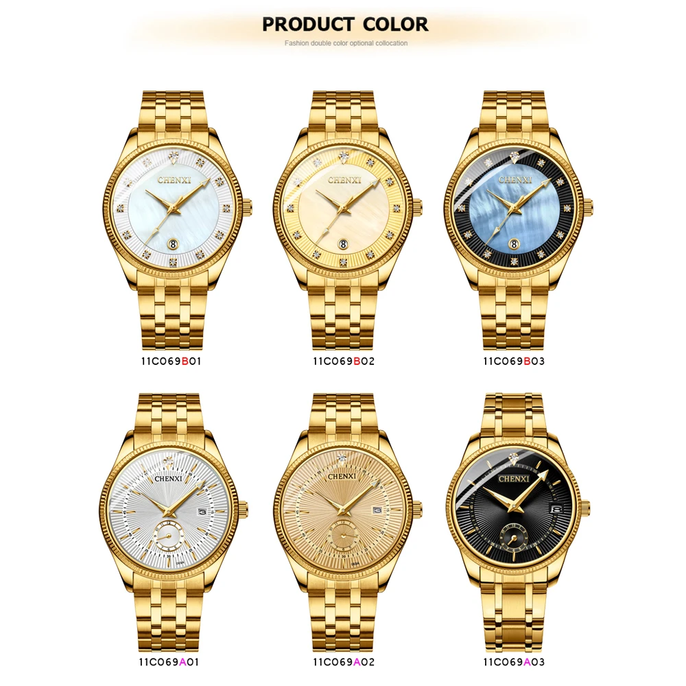CHENXI Мужские кварцевые часы люксовый бренд мужские золотые бизнес часы модные мужские s часы корпус Циферблат часы платье Relogio Masculino