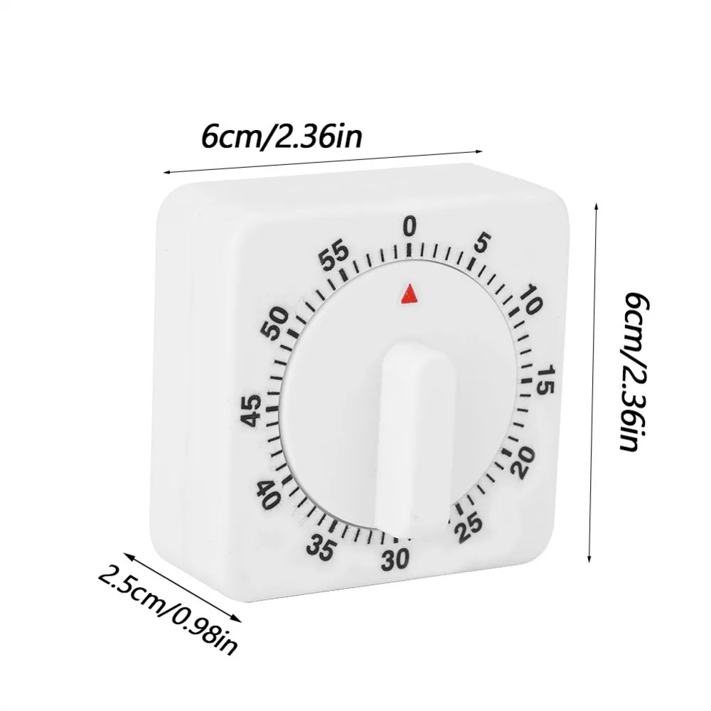 TOPINCN белый квадратный кухонный таймер 60 мин таймер обратного отсчета Будильник механический таймер для выпечки кухонный инструмент приготовления пищи