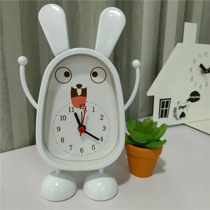 Randomly Send Brand New Children Toy Table Clock Cute Cartoon Rabbit Digital Desk Alarm Clock Students Gift kids Mute Clock