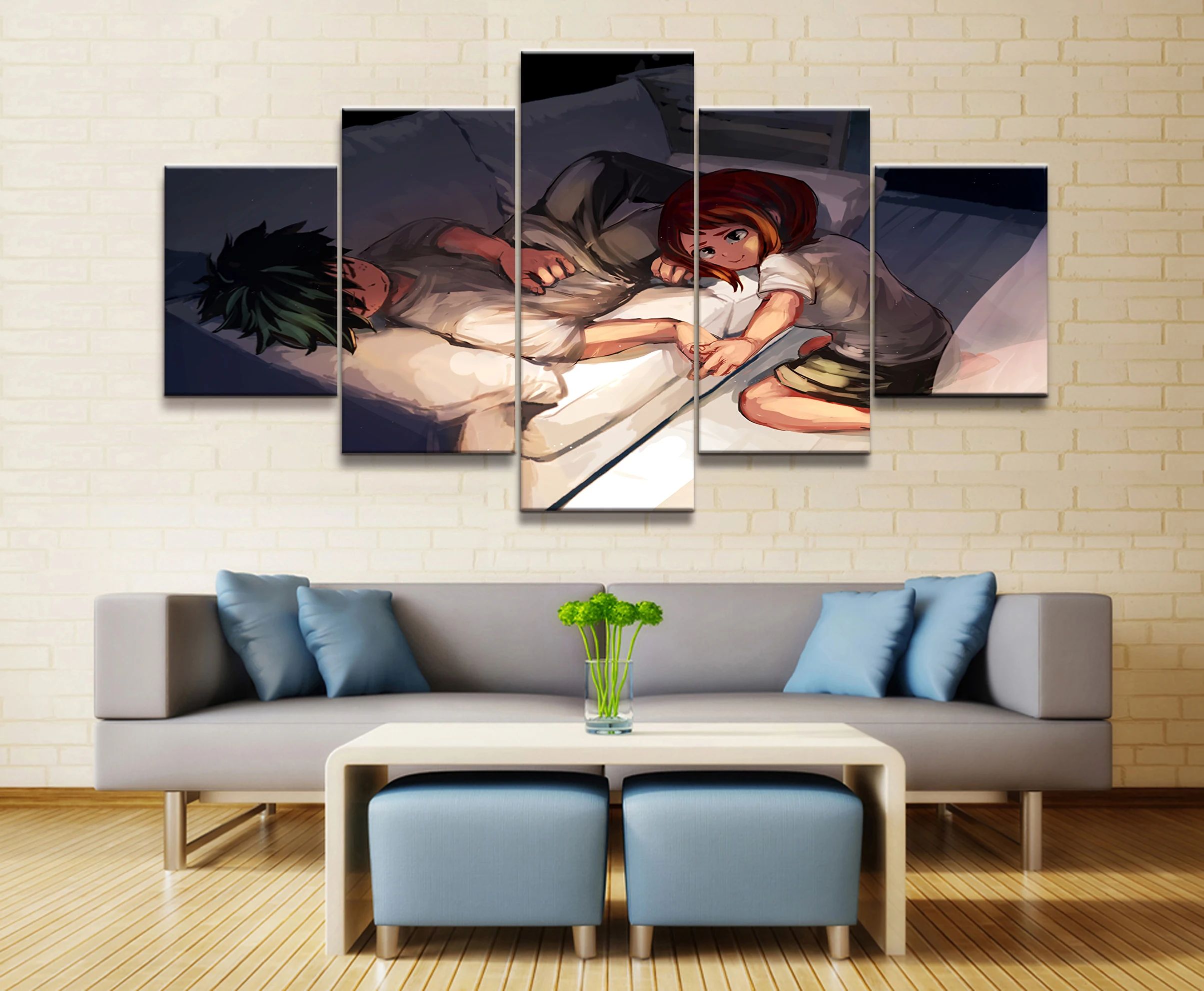 Wall Art Poster Painting Modular Pictures For Living Room Decorative Pictures Canvas Printed 5 Panel My Hero Academia Animation