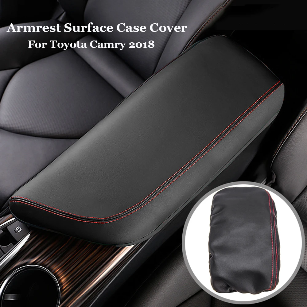 

For Toyota Camry 2018 Leather Car Center Armrest Cover Shell Case Black Safe
