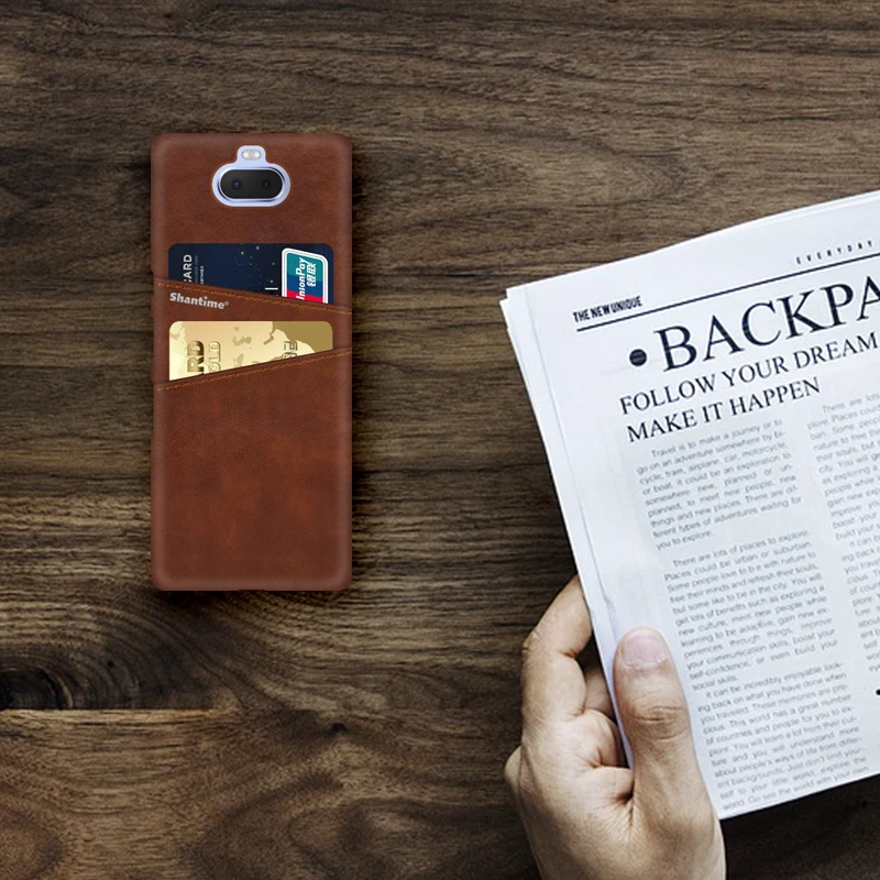 Роскошный винтажный кожаный чехол для Sony Xperia 10 телефона Plus из искусственной кожи