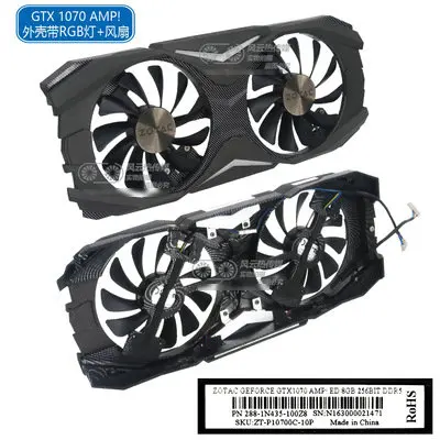 Для ZOTAC GTX1070/1080 AMP ED 8GB видеокарта вентилятор охлаждения GFM10012H12SPA DC12V 0.50A - Цвет лезвия: GTX 1070 One set