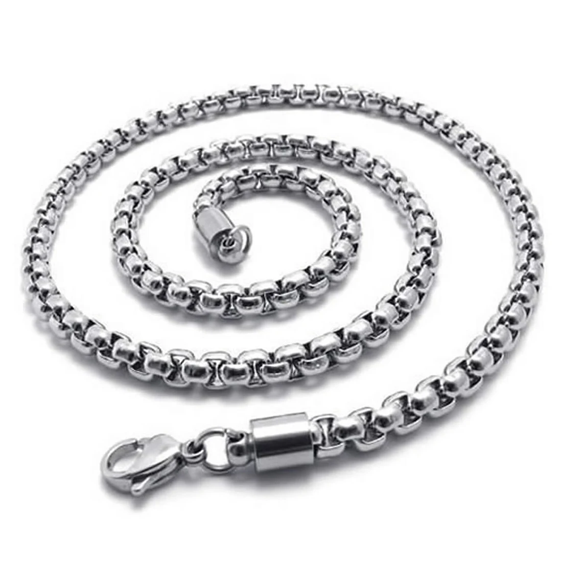 font b Jewelry b font Men necklace Stainless steel necklace silver 5 mm wide 55