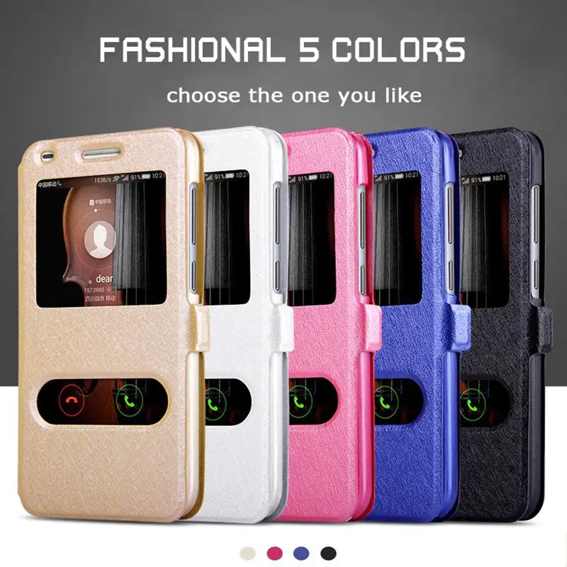 

For Huawei Nova Plus Case Luxury Quick Answer View Window Flip Silk PU Leather Case For Huawei Nova Plus 5.5" Phone Cases