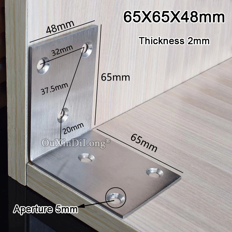 Высококачественные угловые скобки из нержавеющей стали 65X65X48mm с прямым углом L