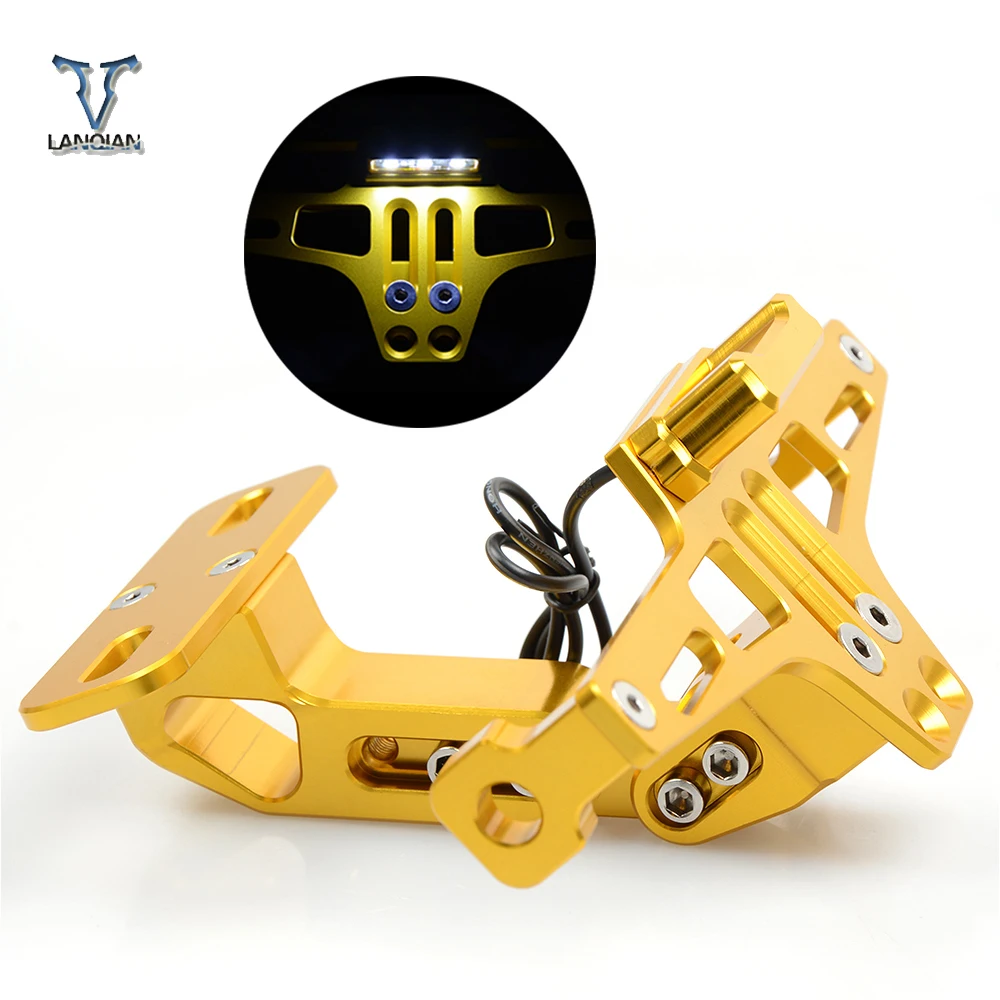 

Motorcycle Accessories CNC Rear License Plate Mount Holder with LED Light For Yamaha YZF R1/R125/R15/R1M/R25/R3