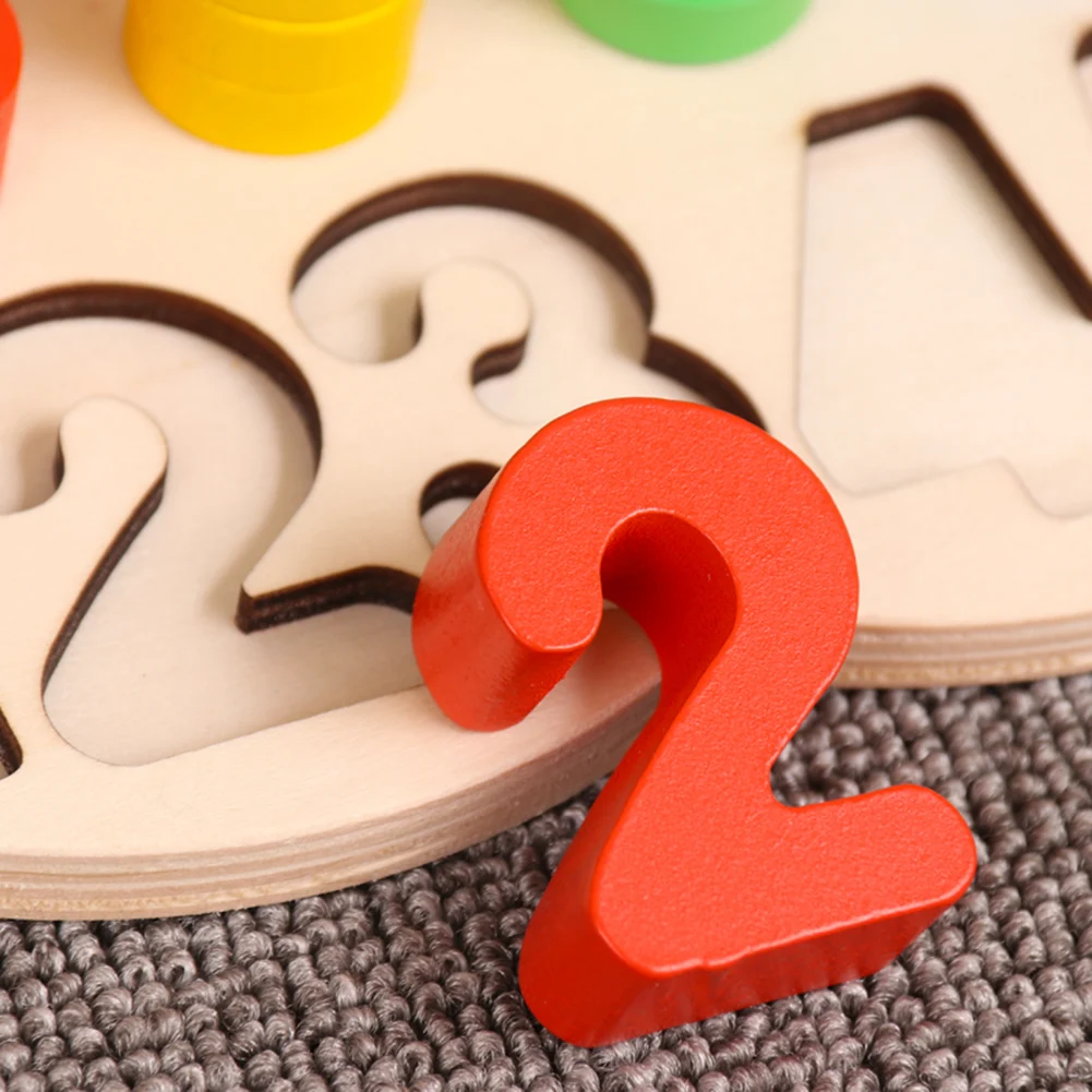  Colorful Children Preschool Teaching Kids Counting Stacking Board Wooden Montessori Math Toy Learni - 4000248702968