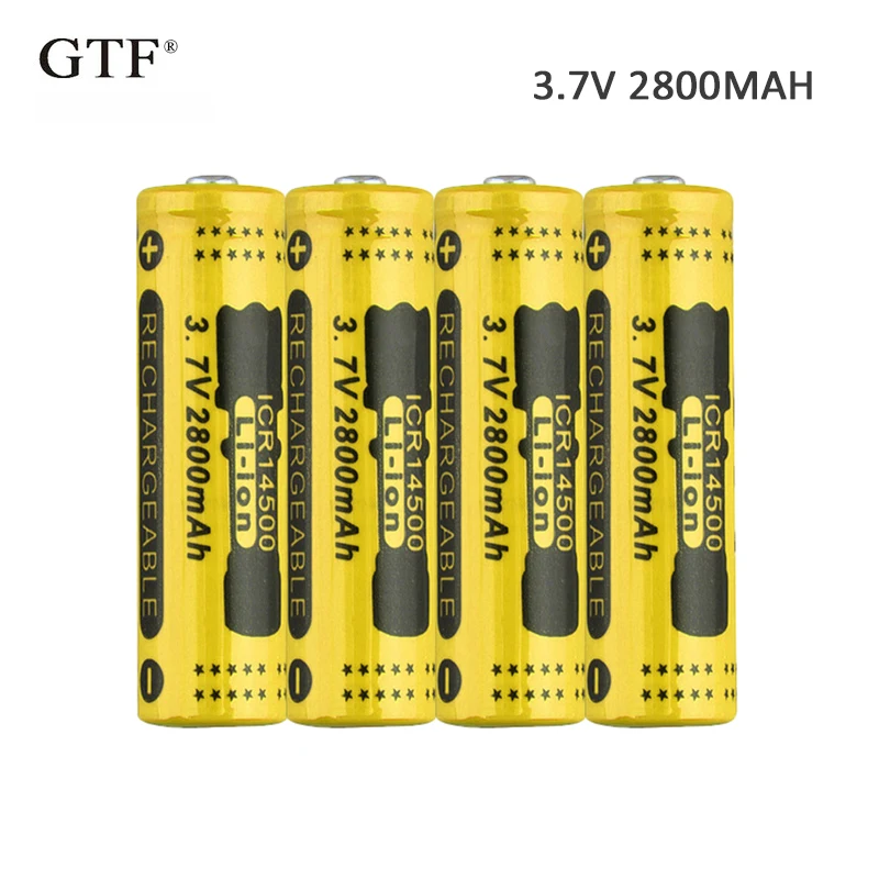 

4pcs 3.7V 2800mah 14500 Battery Li-ion Rechargeable Battery LED Flashlight Portable Devices Tools Lighting Tools battery