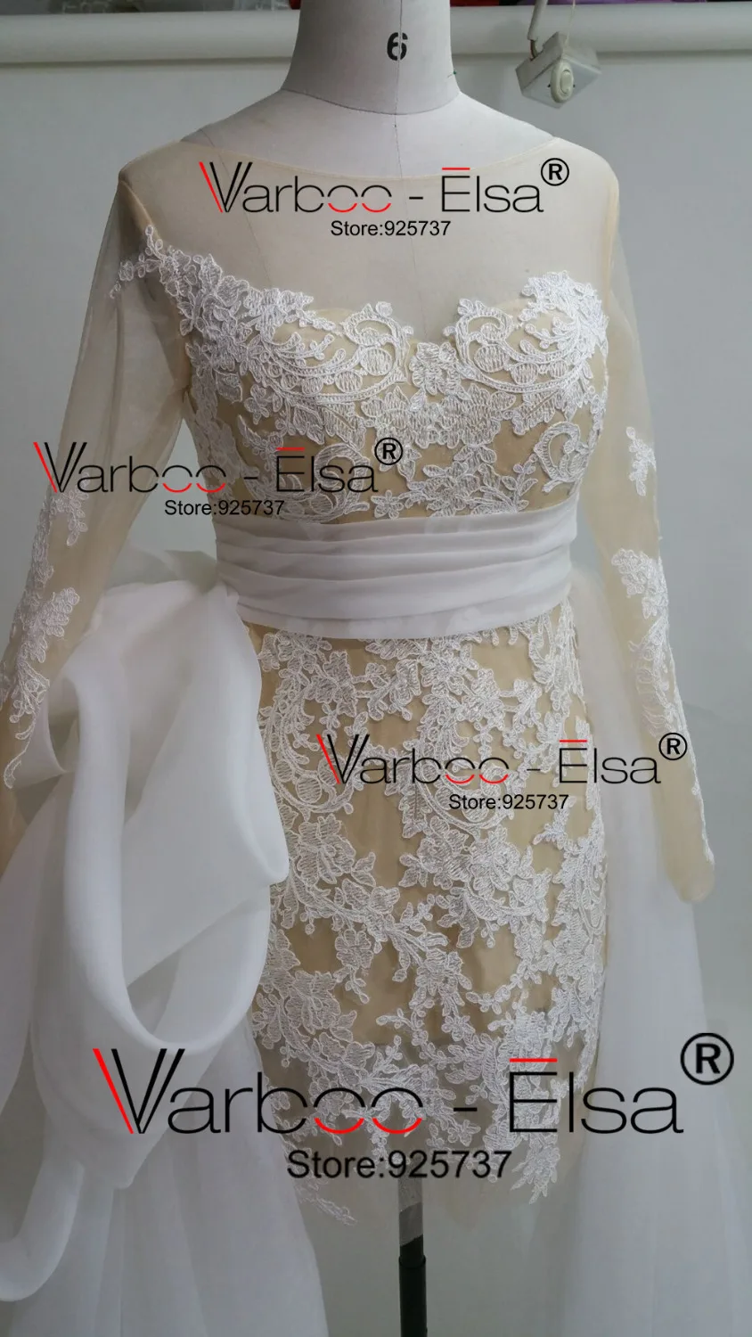 Vestido Novia 2018 свадебное платье из тюля со съемным шлейфом короткое спереди длинное