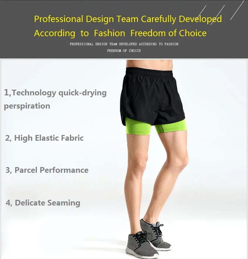 Новые мужские спортивные шорты для бега " быстросохнущие активные тренировочные шорты для бега 2 в 1 с удлиненной подкладкой