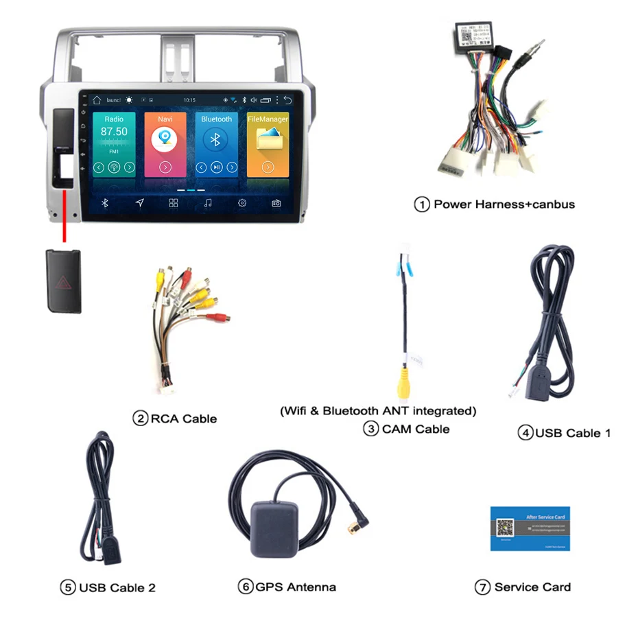 Perfect 10.1 inch 2.5D IPS HD multi-touch screen Android8.1 2G RAM 32G ROM NAVI For Toyota prado 2014-2017 with Bluetooth USB WIFI SWC 2