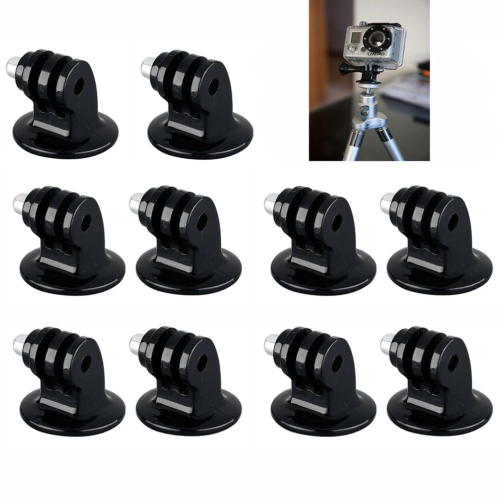 

10PCS for GOPRO Tripod Mount to 1/4 Screw Mount Adapter Converter for Action Camera Hero HD Hero 6 5 4 3 3+ xiaomi yi 4k