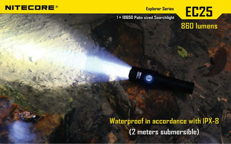Оптовая продажа Бесплатная доставка NITECORE EC25 фонарик CREE XM-L U2 светодиодный 860 люмен фонарик (1*18650/2 * CR123Battery)