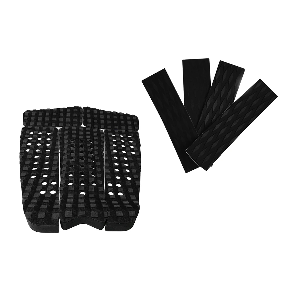 5 pcs Durable Square Grooved EVA Surf Surfboard SUP Skimboard Longboard Traction Deck Grip with 4 Tail Pad DIY Accessories