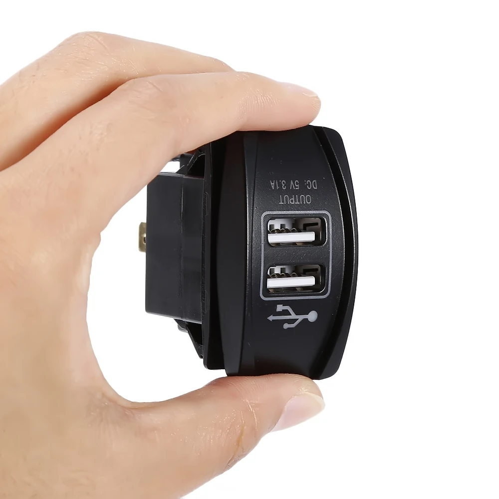 Универсальный двойной порт USB зарядное устройство розетка USB DC 12 В 24 В 3.1A Встроенный светодиодный светильник для автомобиля для iPhone samsung смартфон