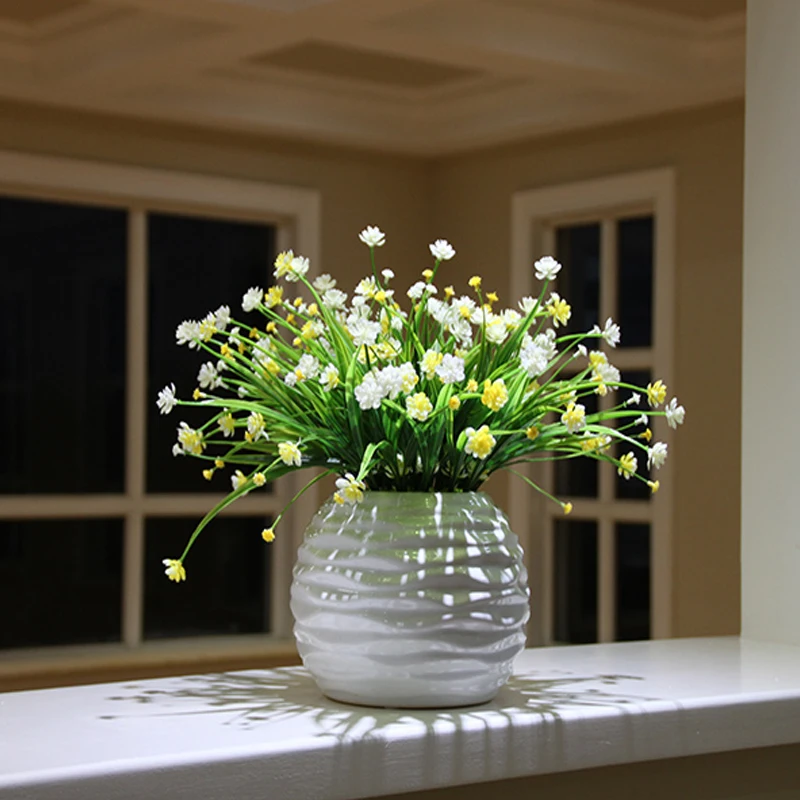 Flower Bonsai Orchid babysbreath artificial flowers set Simulation potted plant Ceramic flowerpot home decoration accessories