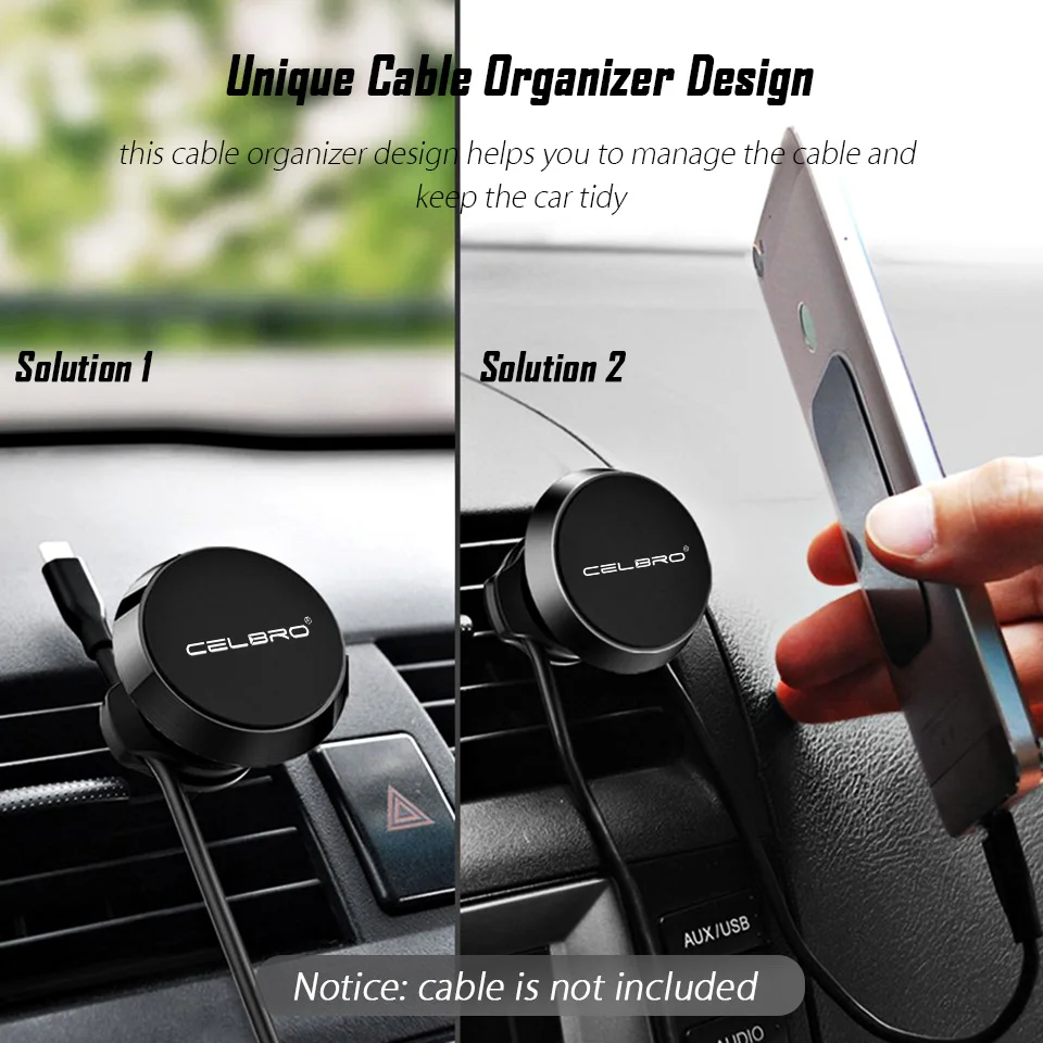 Magnet Phone Holder in Car Mount 360 Degree Rotation Magnetic Cell Phone Stand Cradle Air Outlet Cellphone Car Holder with Clamp