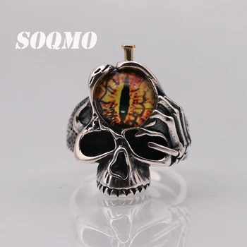 

SOQMO Women Men Thailand 100% Pure 925 Sterling Vintage Opening Thai silver Eyes of God Lord of the Rings Jewelry 2018 SQM176