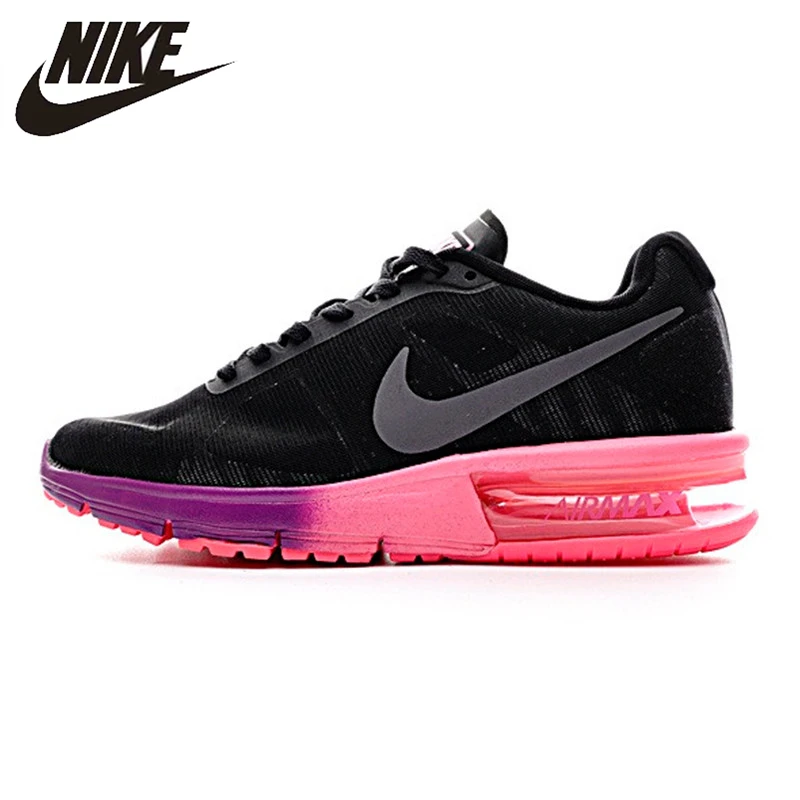 

NIKE AIR MAX Women's Running Shoes, Black, Shock Absorption Non-slip Wearable Breathable Lightweight 719916-015