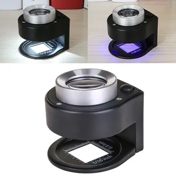 

New 30X Magnifier Metal Folding Cloth Linen Microscope Loupe with 3LED & 3UV Light