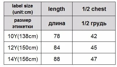 VB dress size chart